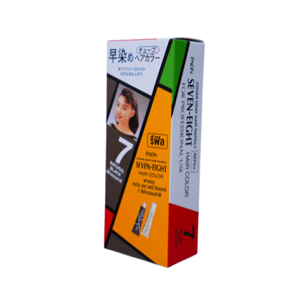 PAON Seven-Eight Permanent Hair Color #B7 Natural Black - รีฟิล